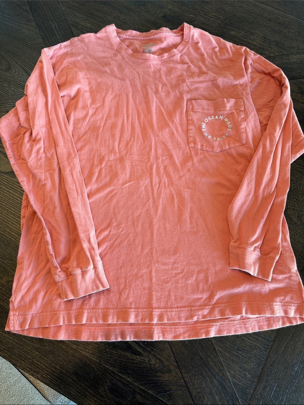 PINK Victoria's Secret Long Sleeve Tee in Coral Pink